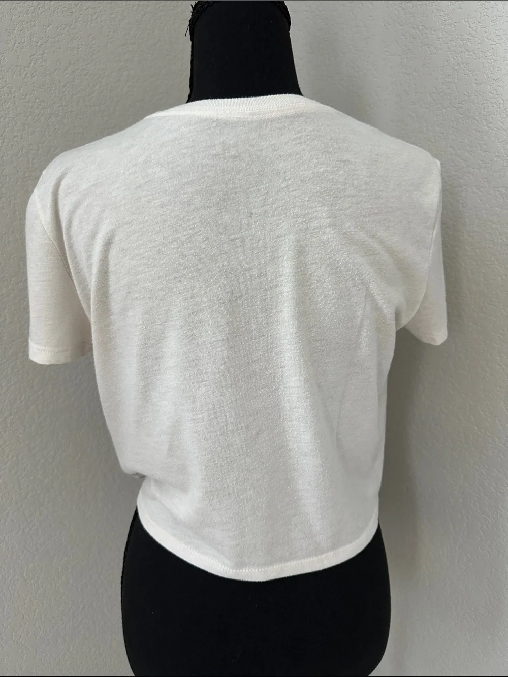 UFC White Cropped Tee with Black/Gray Glove Graphic